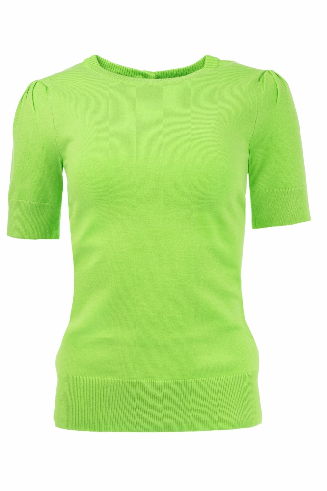 QUINTY 24 12 SS FLAT KNIT 25S1U10628 Green Flash